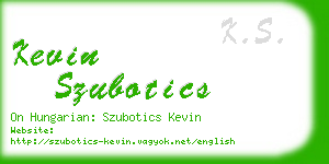 kevin szubotics business card